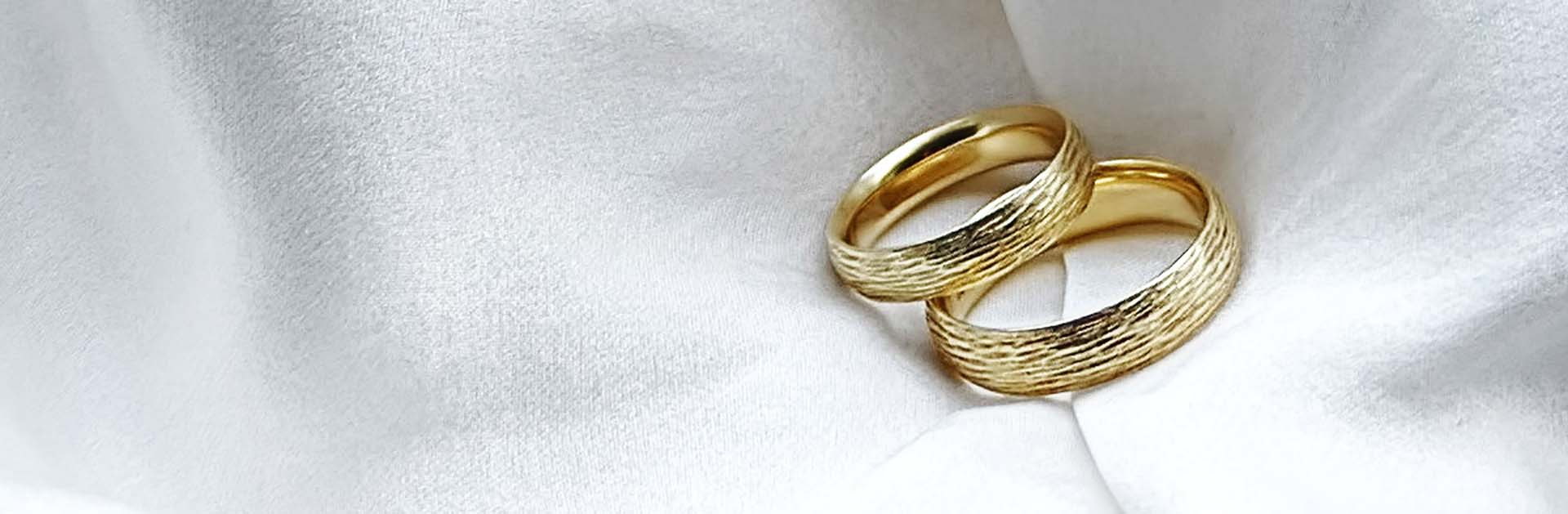 wedding ring on white background
